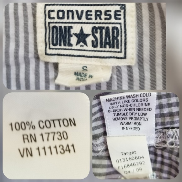 Convers One Star Cotton button long sleeve shirt, Size S - Picture 8 of 8